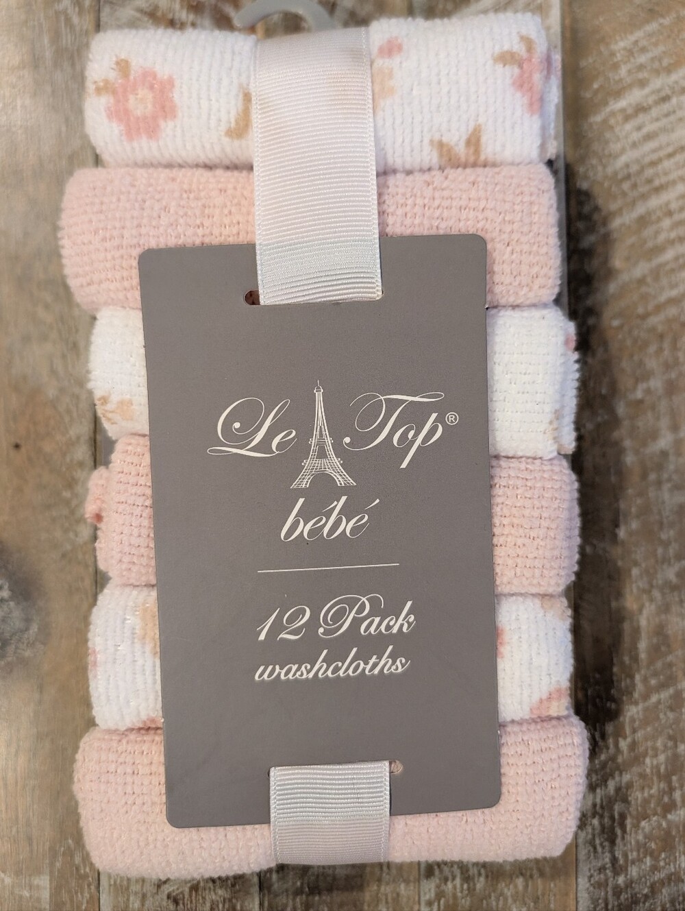 Le Top bébé Pink & White Washcloths - Pack of 12 NWT